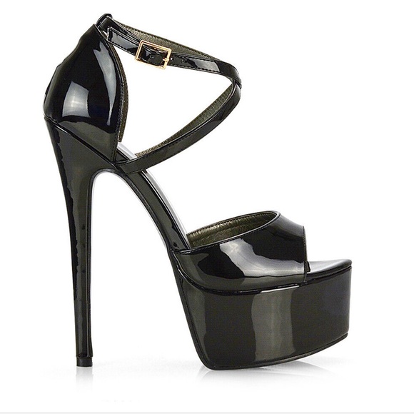 (Multiple Sizes) F.F Straps Sky High Heel Shoes - Picture 2 of 5